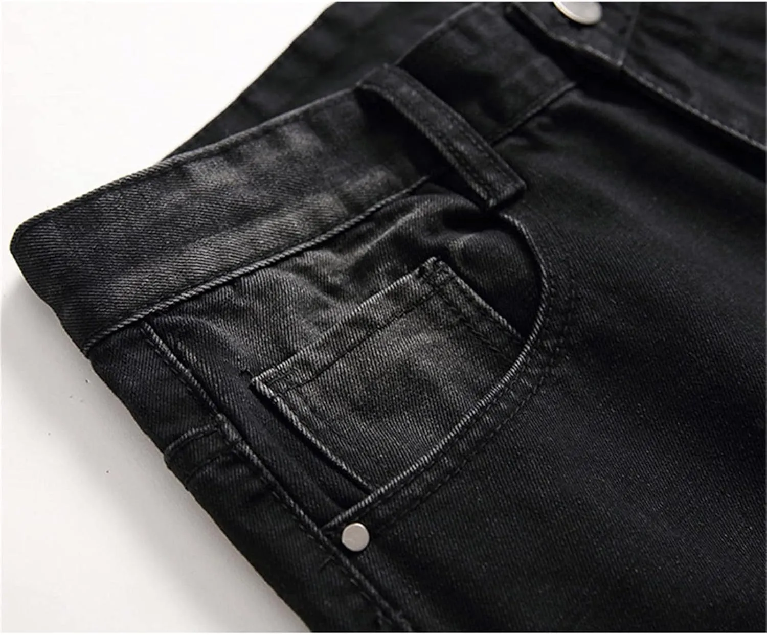 Andongnywell Mens Straight Leg Regular Fit Classic Basic Denim Jeans Classic Biker Jeans Ripped Casual Pants