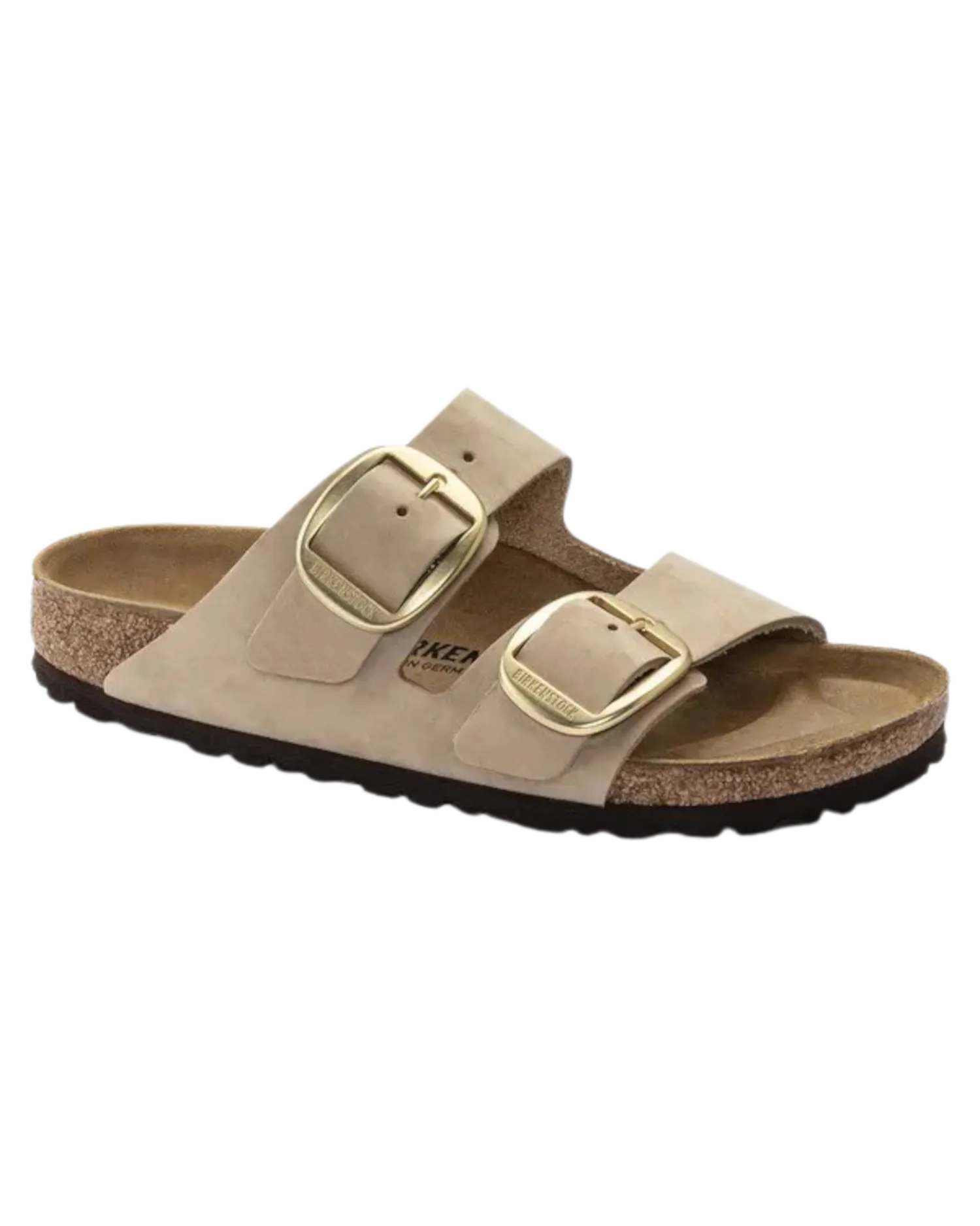 Arizona Big Buckle Nubuk Leather Sandals in Sandcastle