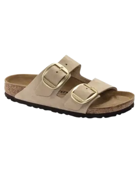 Arizona Big Buckle Nubuk Leather Sandals in Sandcastle