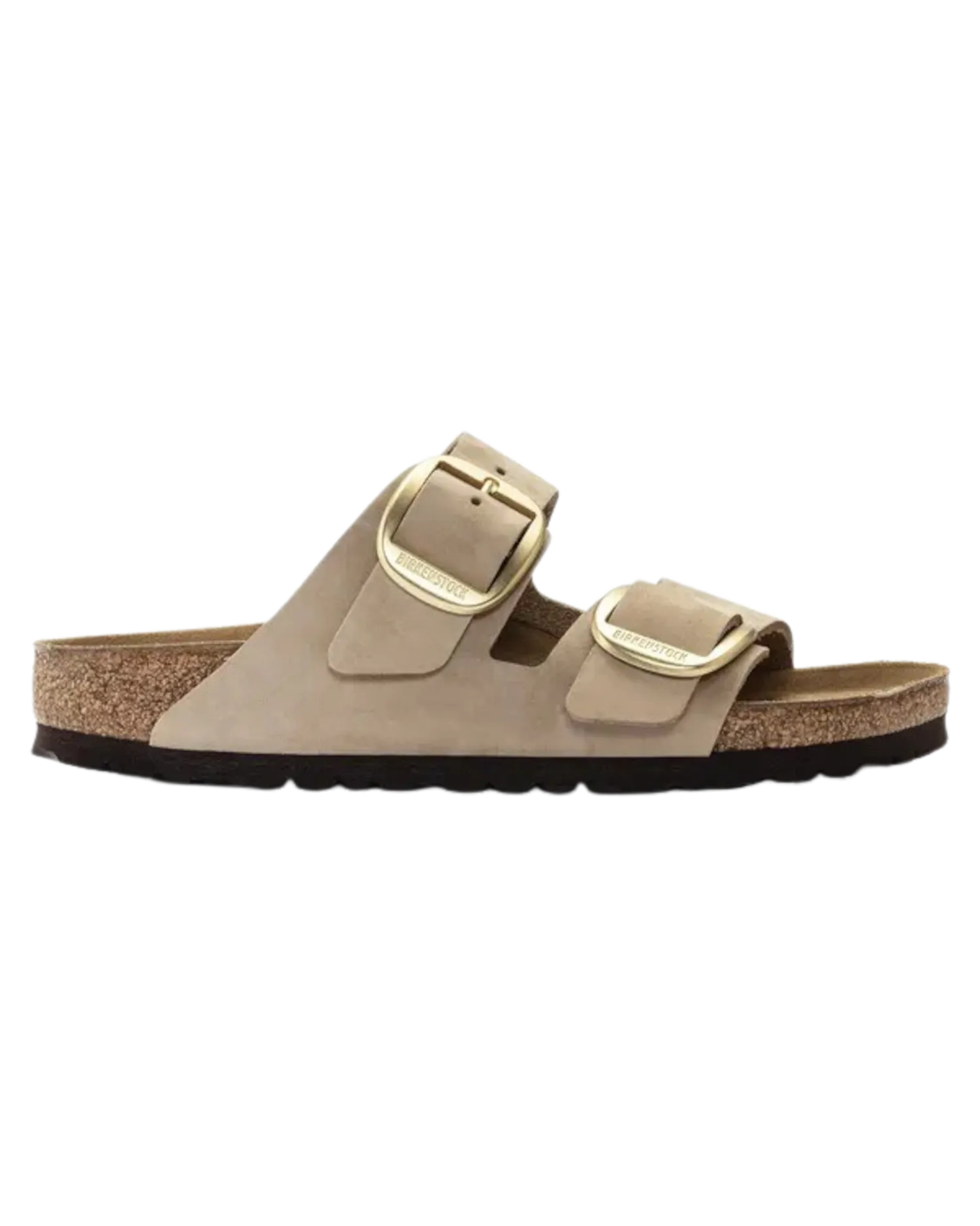 Arizona Big Buckle Nubuk Leather Sandals in Sandcastle