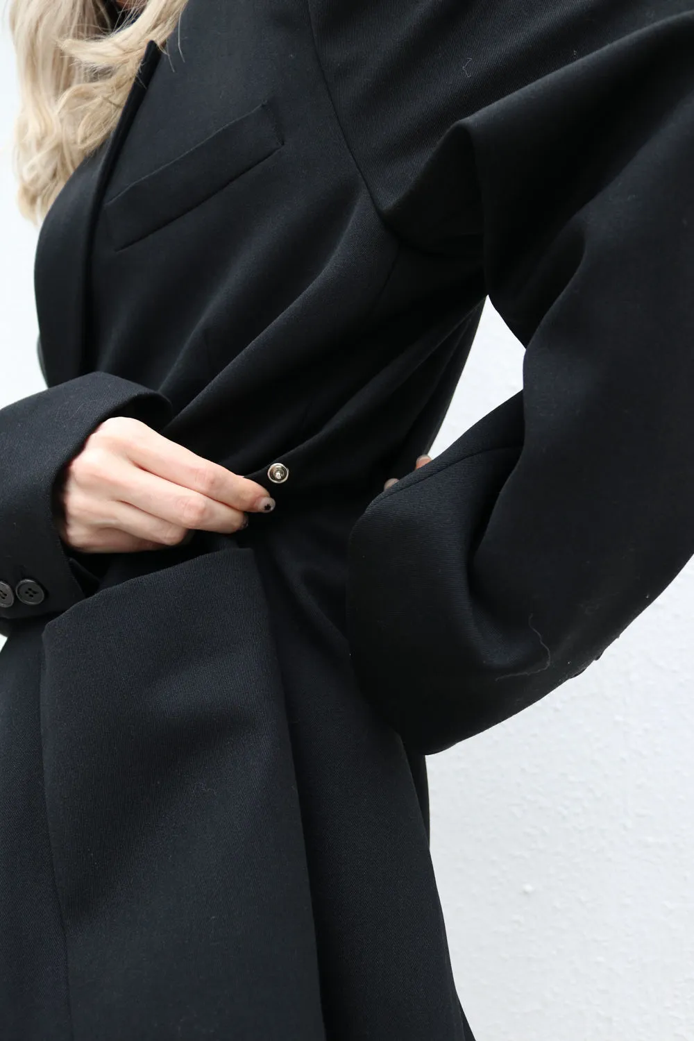 Black Oversized Wool Blazer
