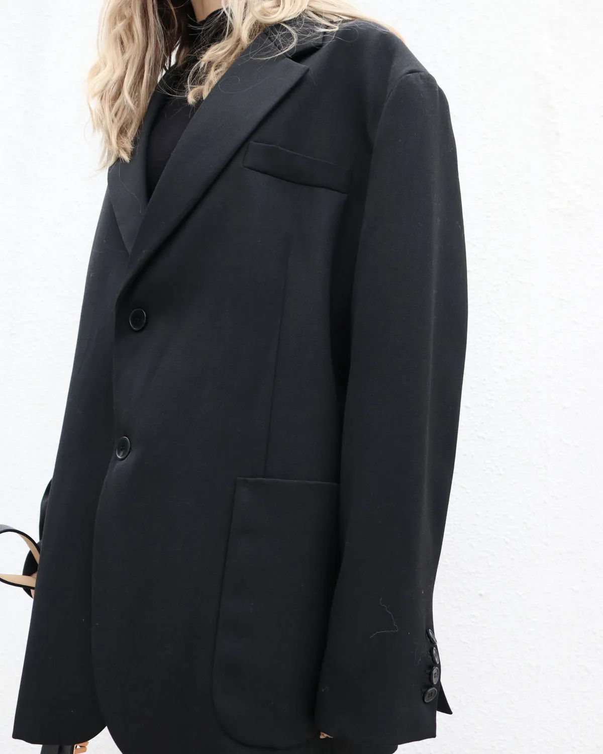 Black Oversized Wool Blazer