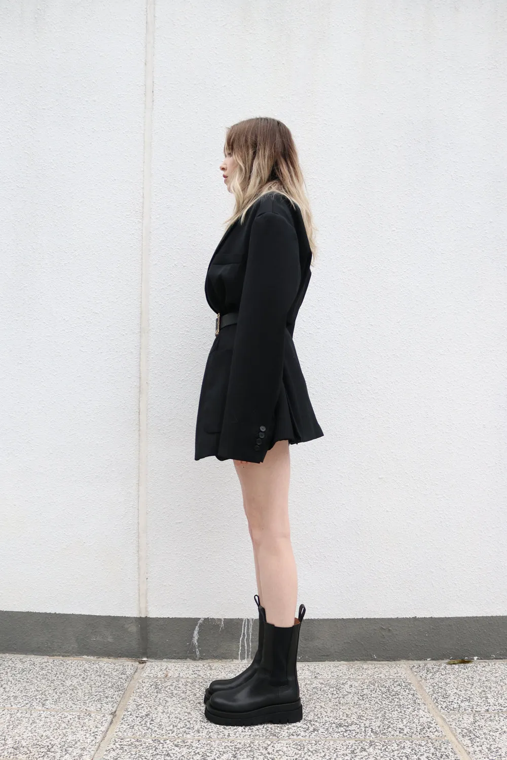 Black Oversized Wool Blazer