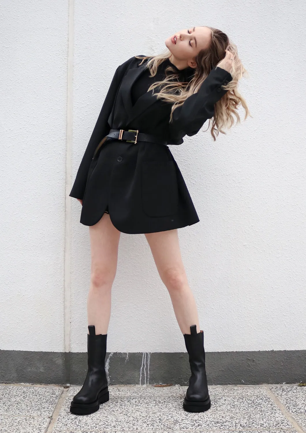 Black Oversized Wool Blazer