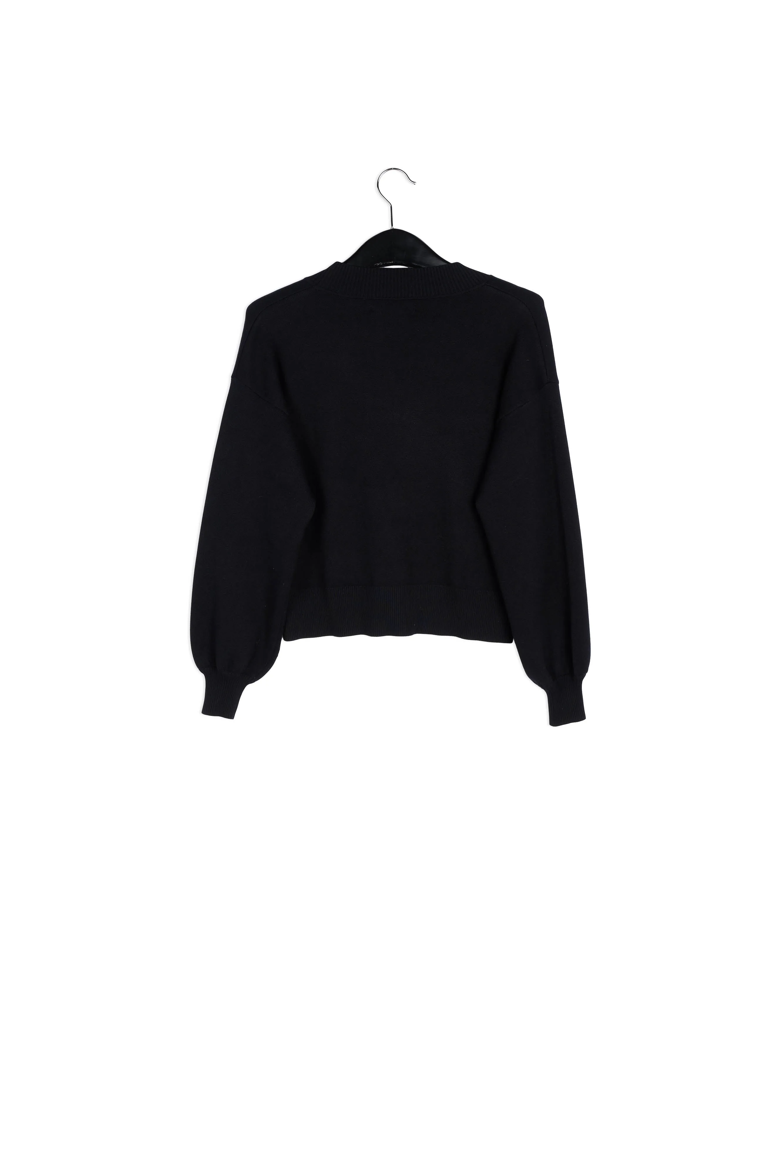 Black relaxed-fit V-neck cardigan
