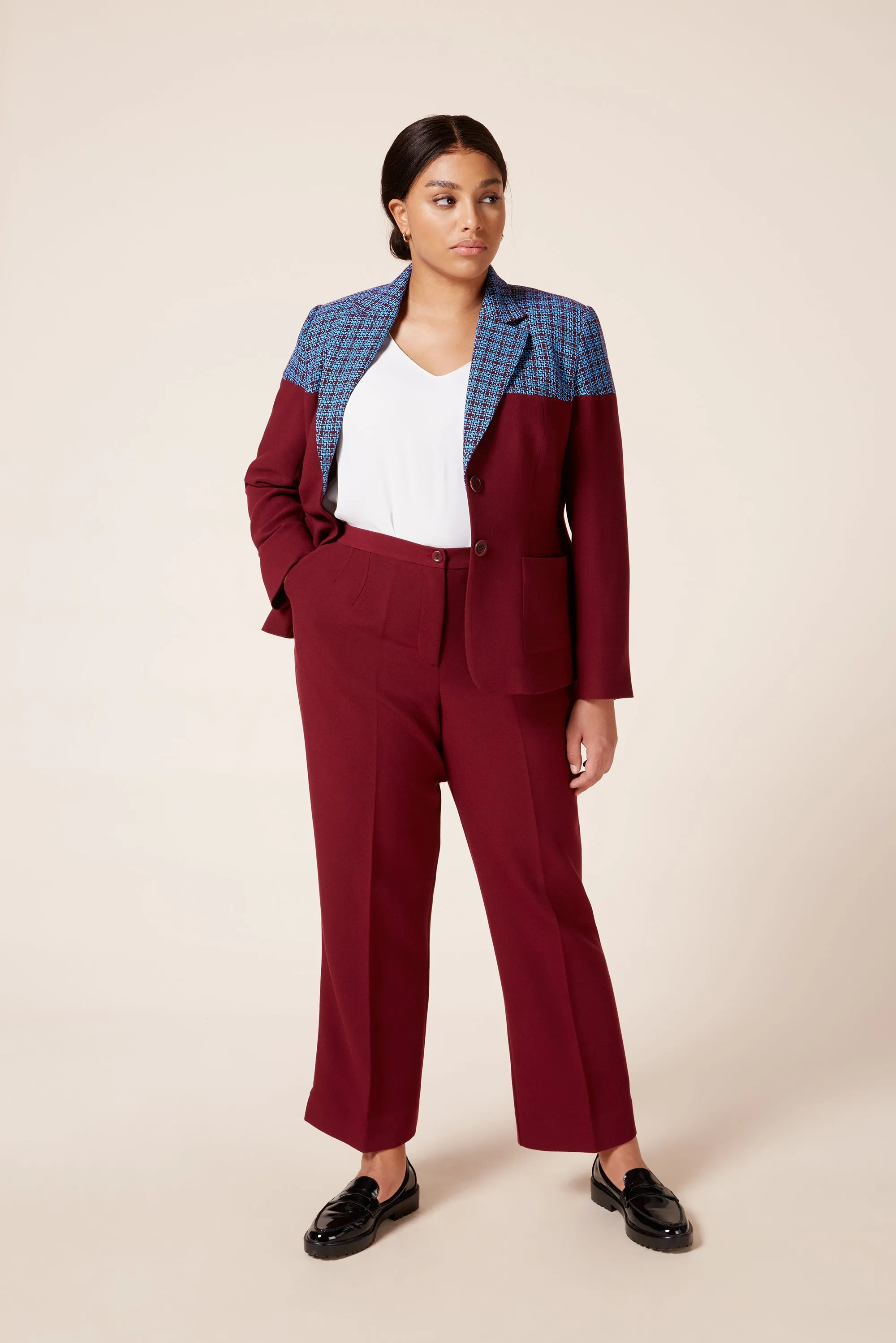 Burgundy Straight Leg Trousers