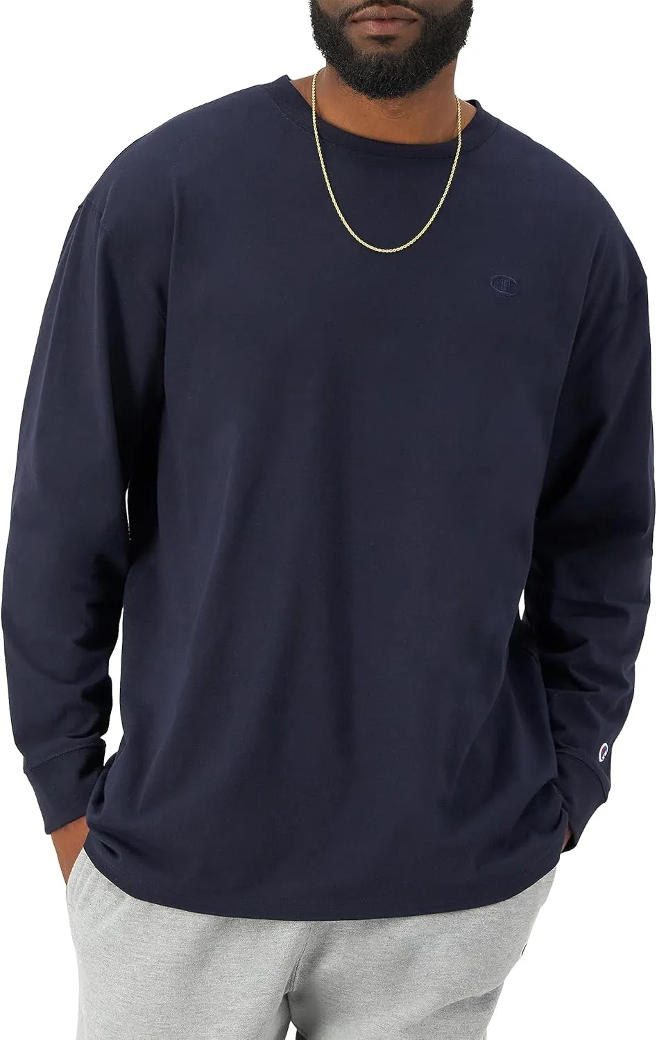 Champion Men's Classic Long Sleeve Soft, Comfortable T-Shirt (Regular or Big & Tall)
