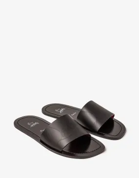 Christian Louboutin Coolraoul Black Leather Slide Sandals -