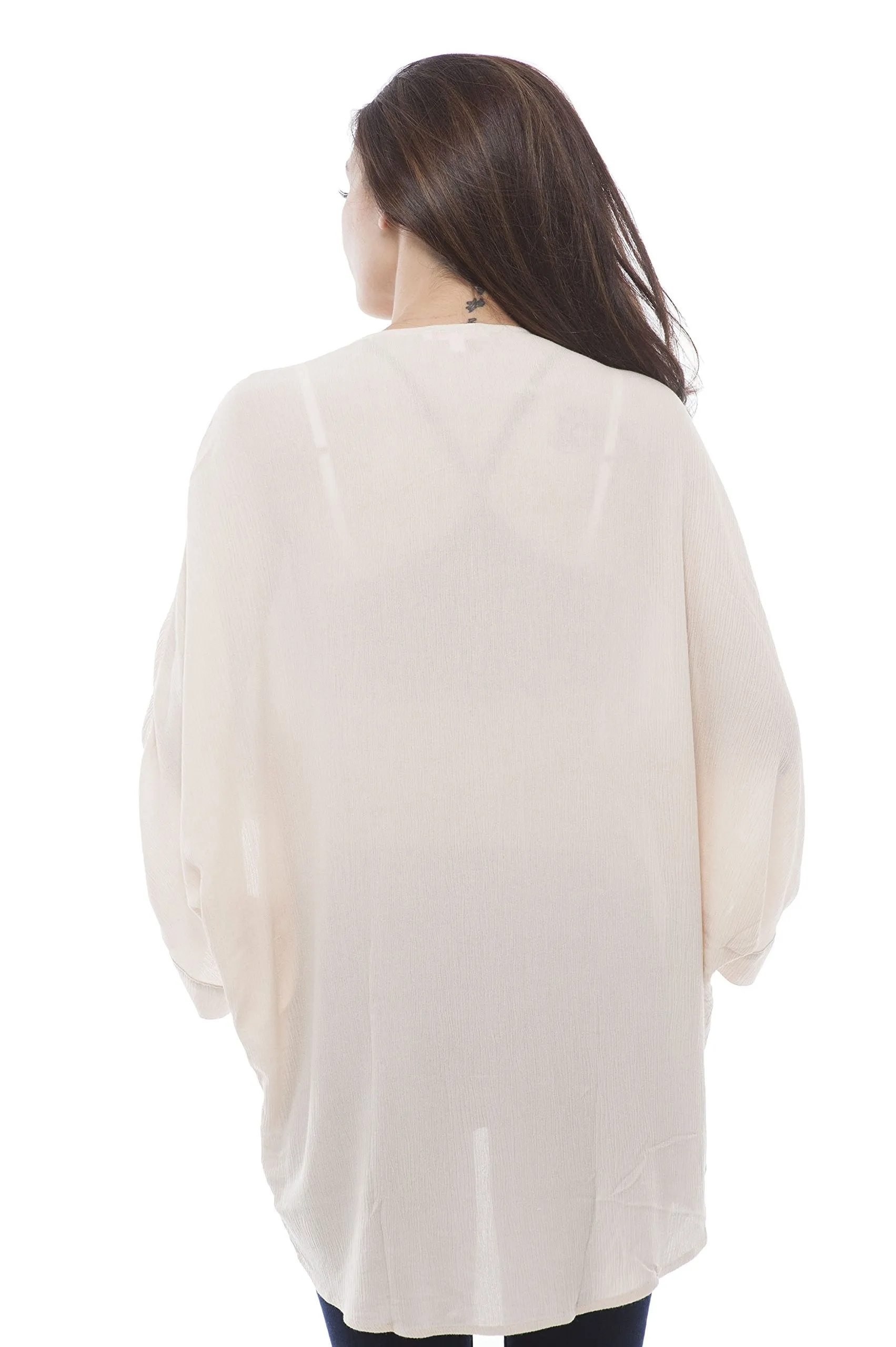 crinkled gauze open front cardigan kimono