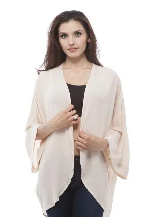 crinkled gauze open front cardigan kimono