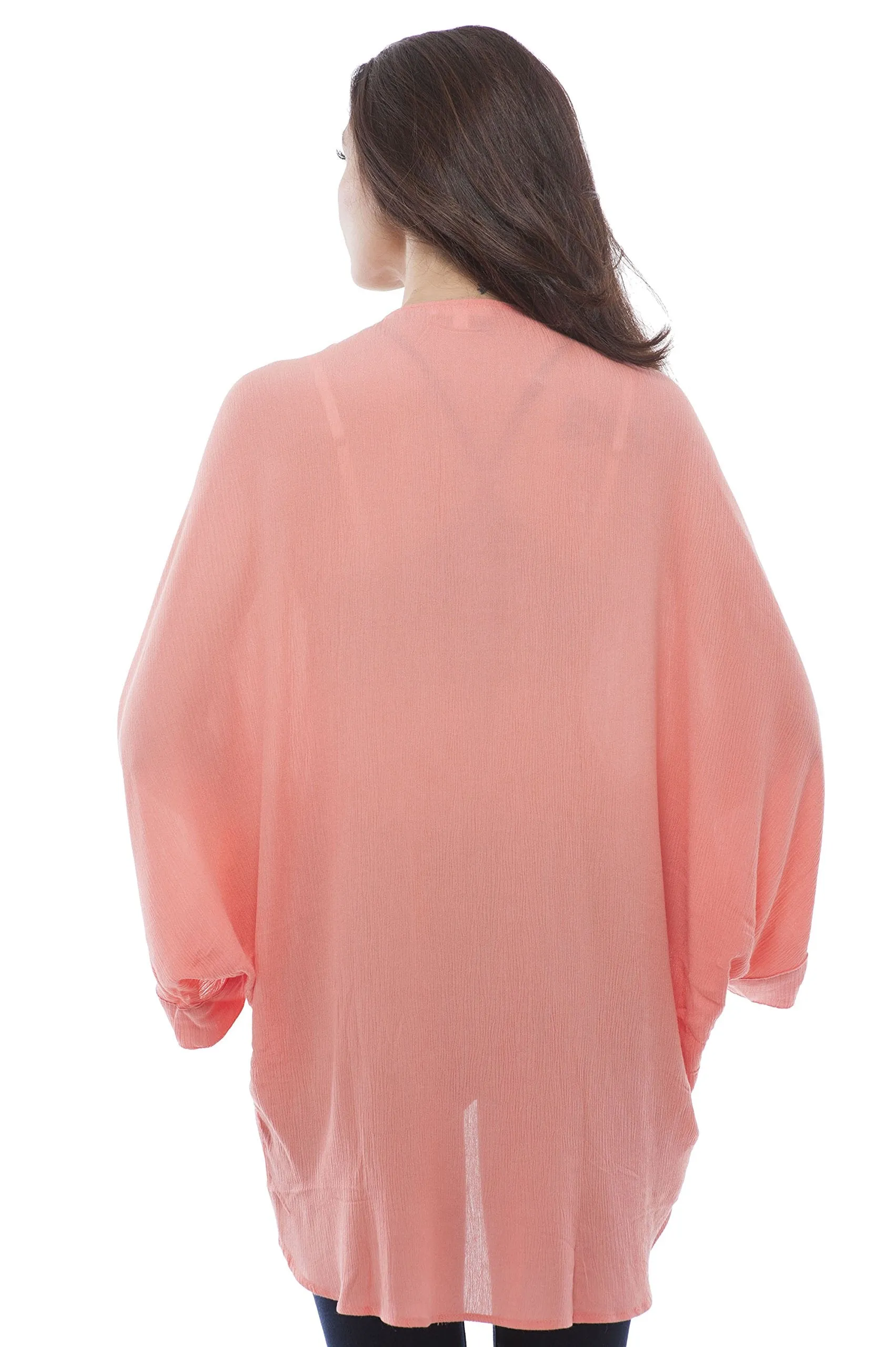 crinkled gauze open front cardigan kimono