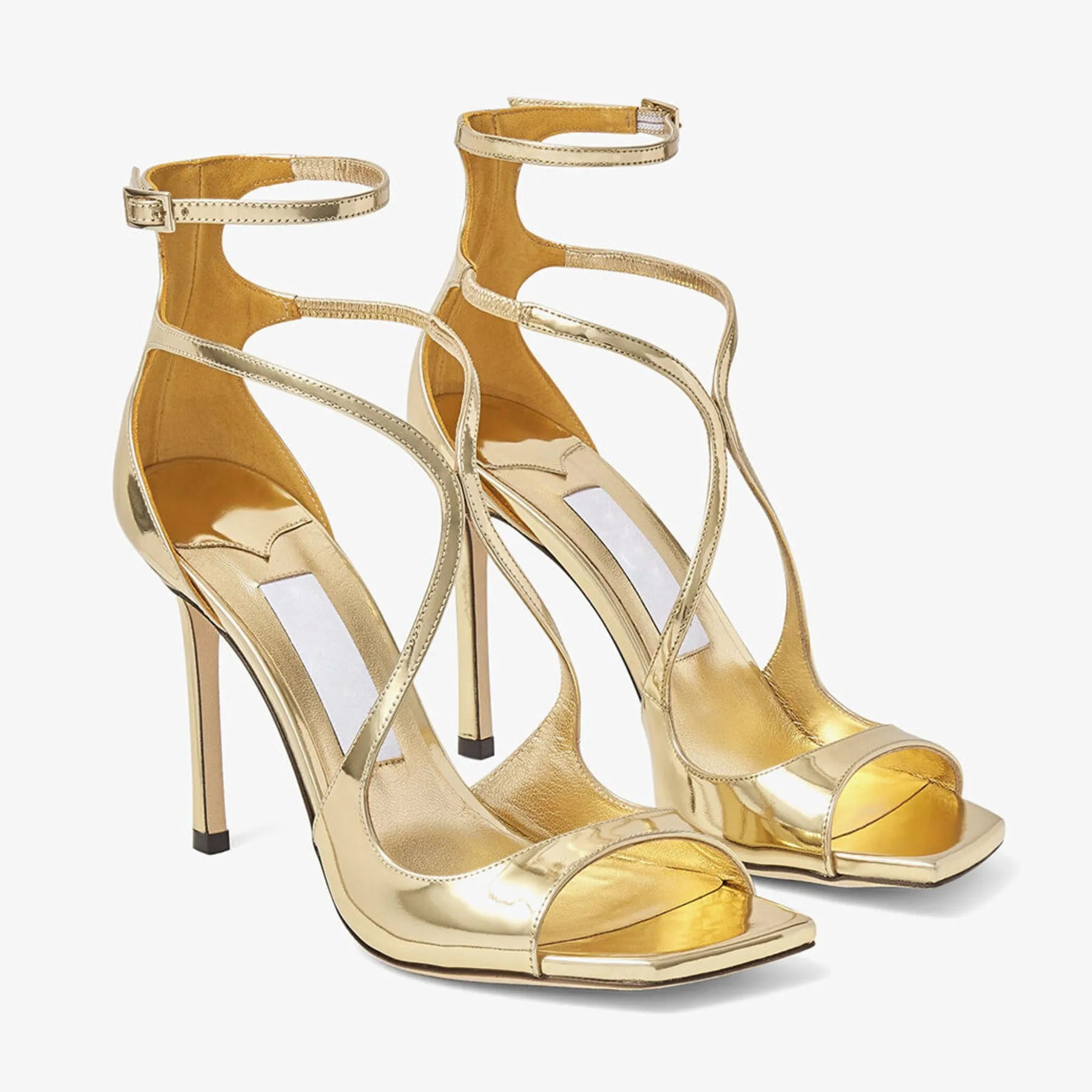 Cross Strap Pointed Toe Patent Leather Stiletto Sandals(Heel Height8cm)
