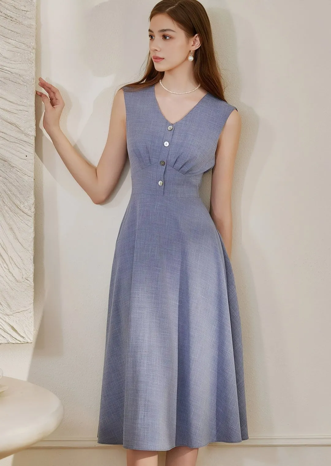 DENIM BLUE WAIST DRESS