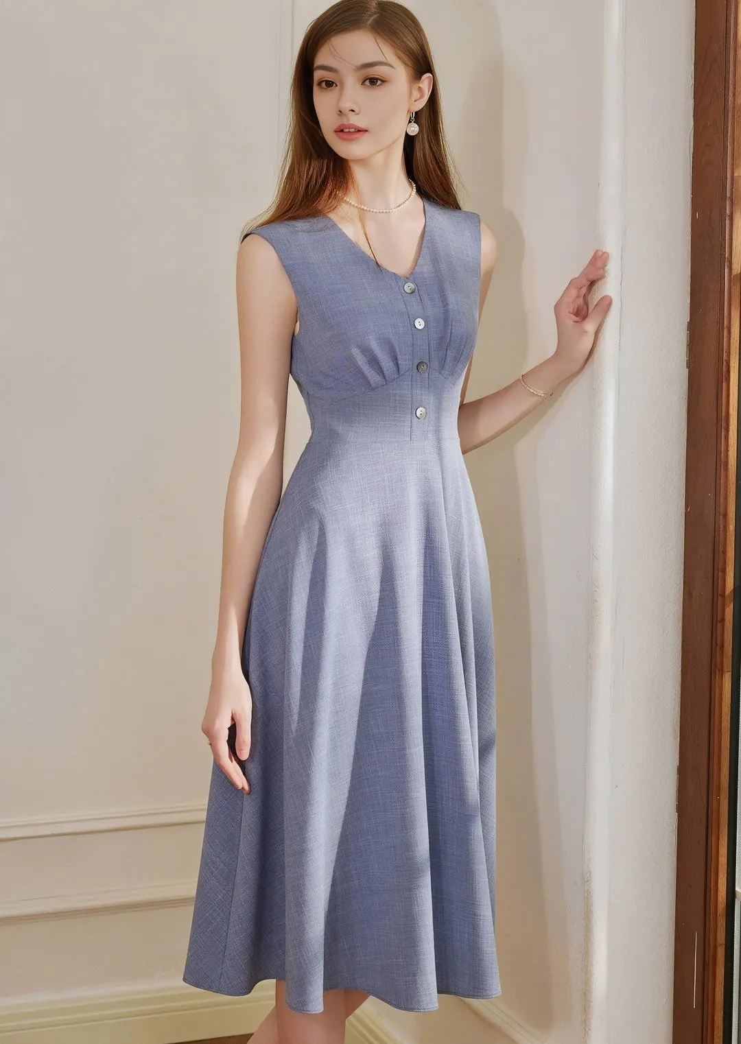 DENIM BLUE WAIST DRESS