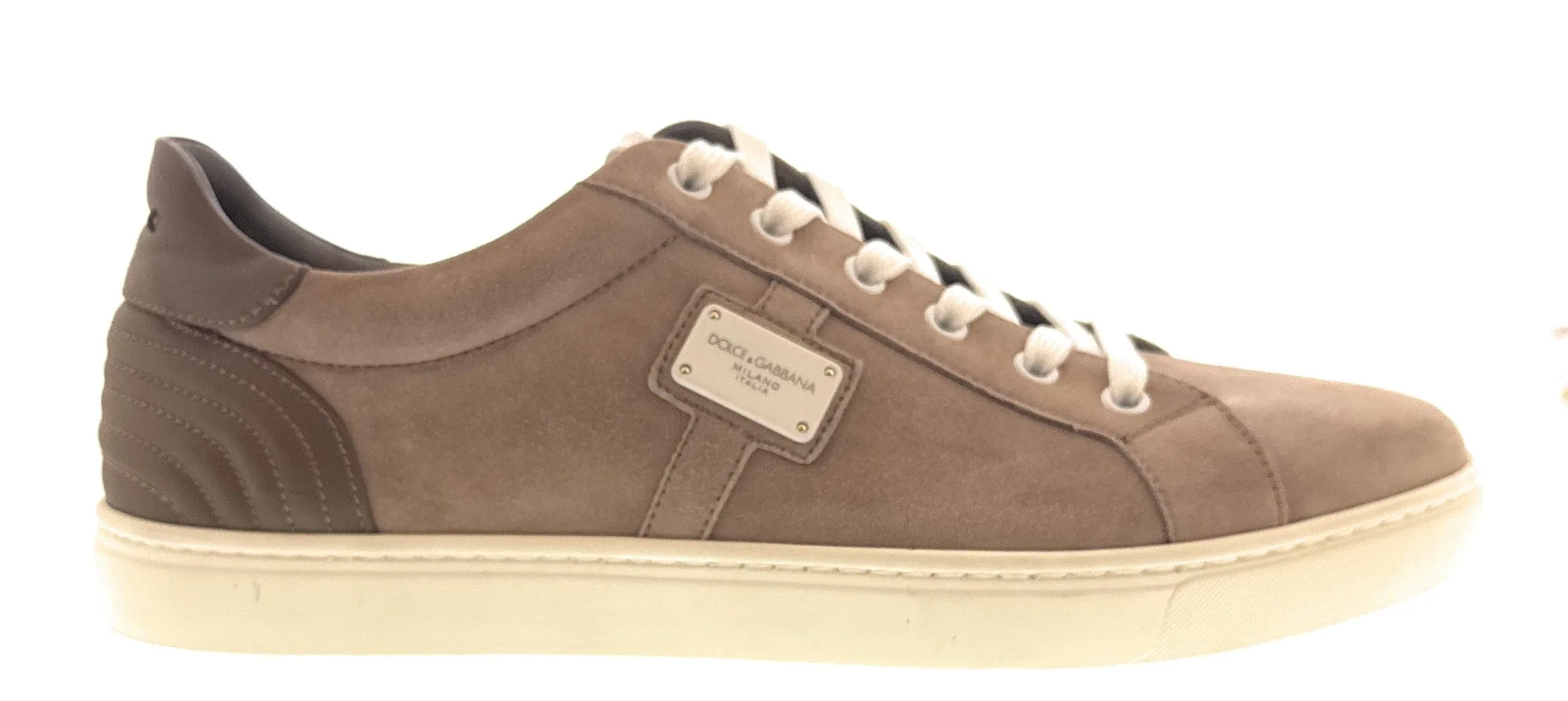 Dolce & Gabbana White Graffiti Logo Leather Sneakers-EU35