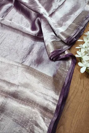 Elegant Purple Banarasi Organza Tissue Saree