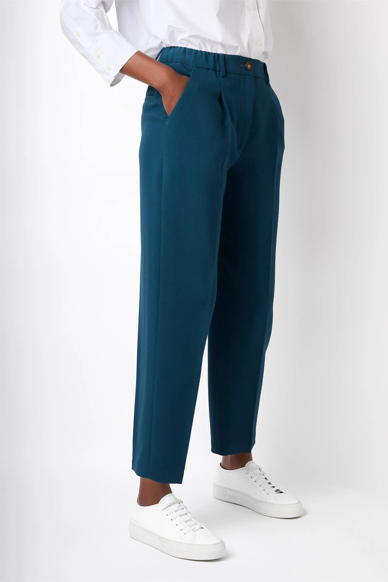 Ellie Straight Tailored Trouser - Teal