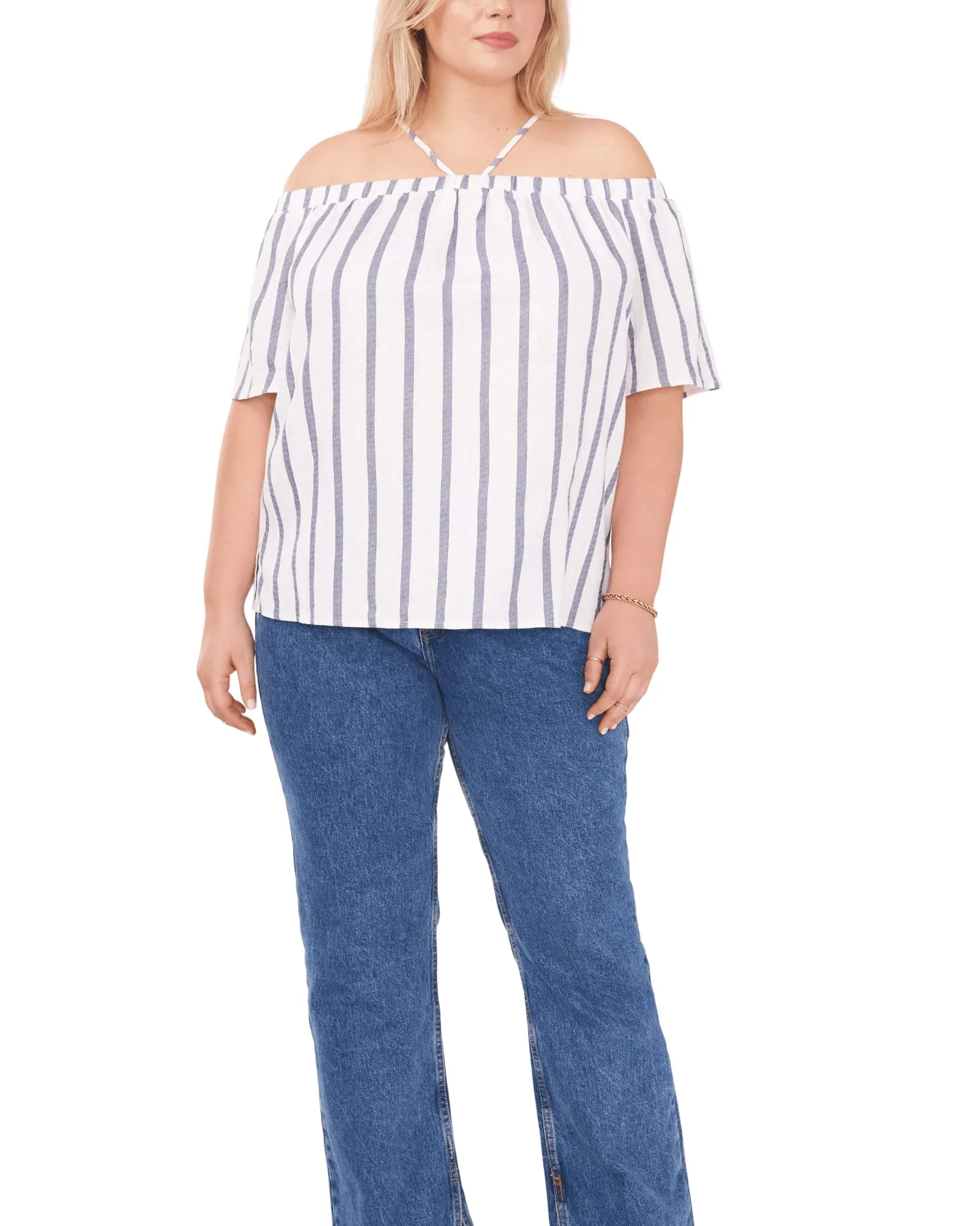 Emilia Striped Linen Blouse | ULTA WHITE