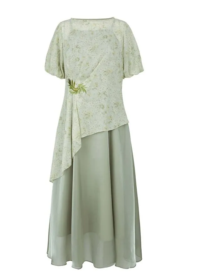 FLORAL PUFF SLEEVE DRESS SET