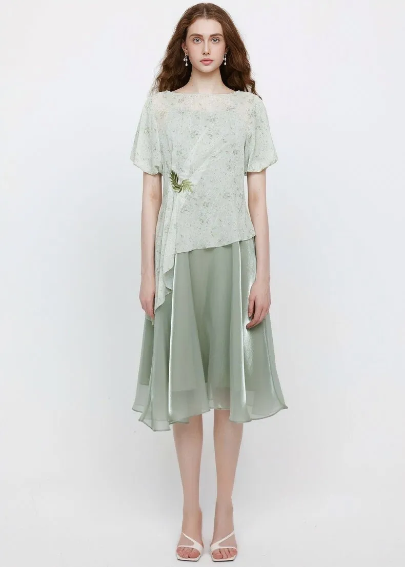 FLORAL PUFF SLEEVE DRESS SET