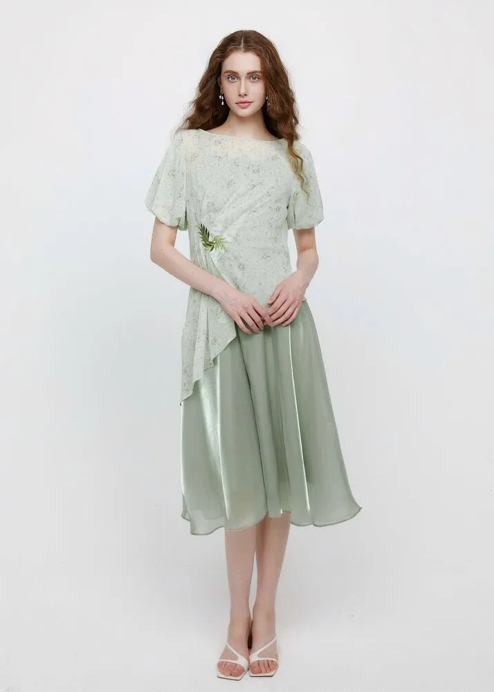 FLORAL PUFF SLEEVE DRESS SET