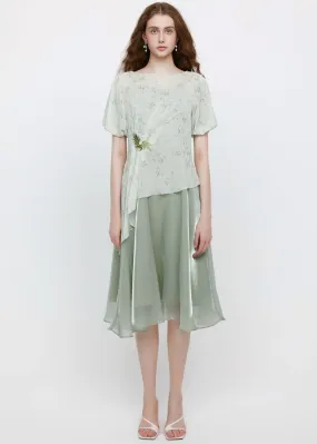 FLORAL PUFF SLEEVE DRESS SET