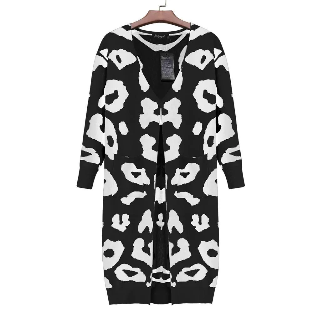 Florcoo Leopard Print Sweet Comfy Cardigan Tops Sweater(3 Colors)
