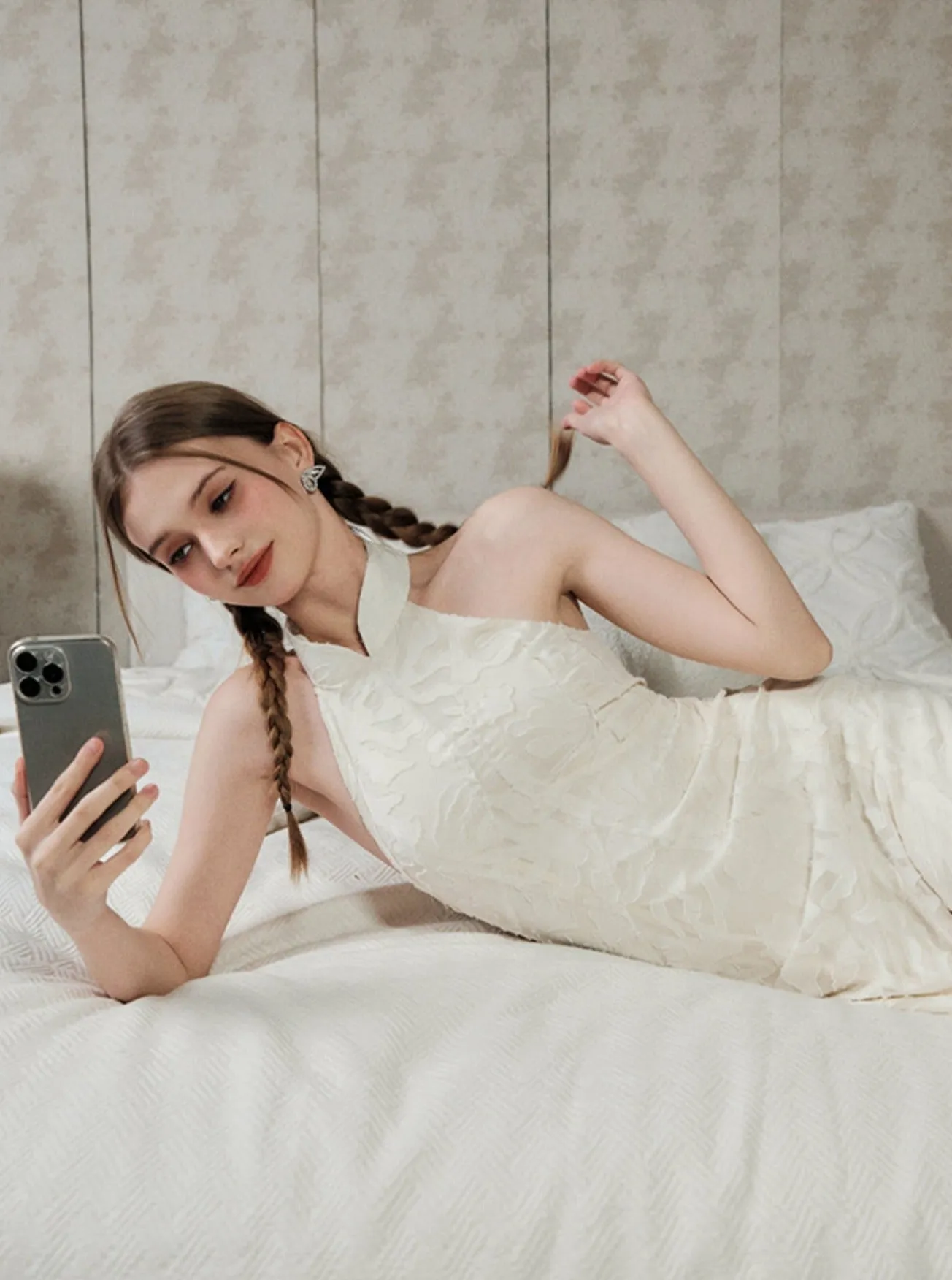 French Feminine White Dress