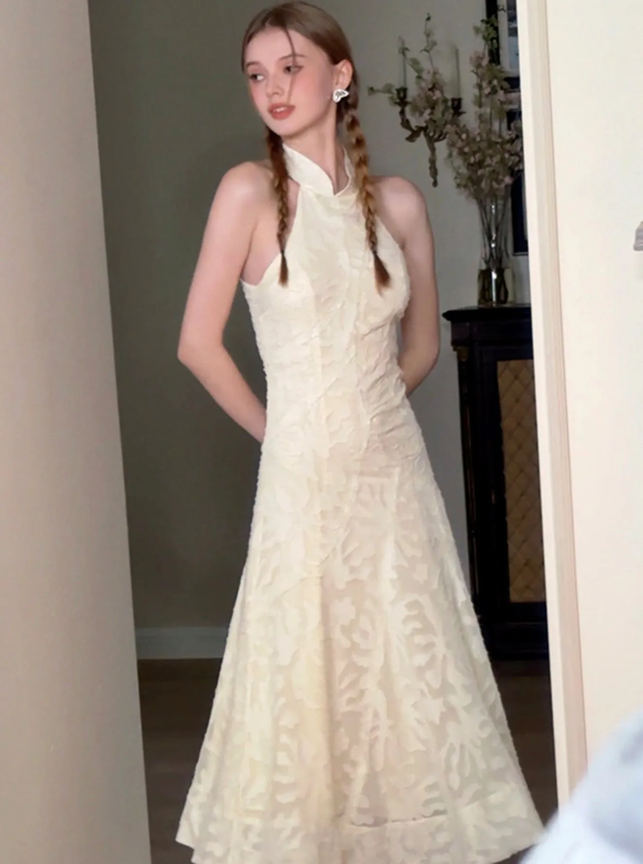 French Feminine White Dress