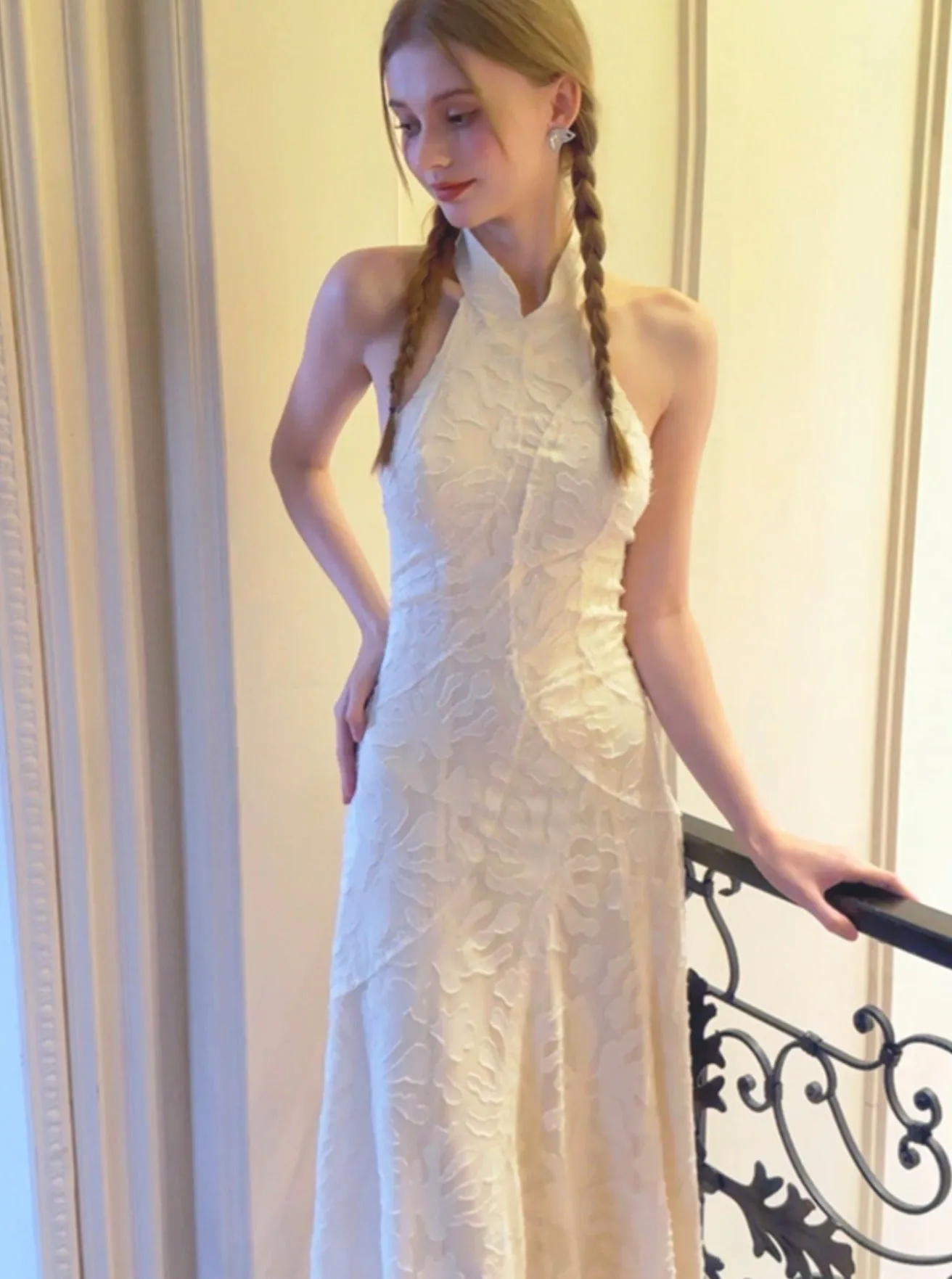 French Feminine White Dress