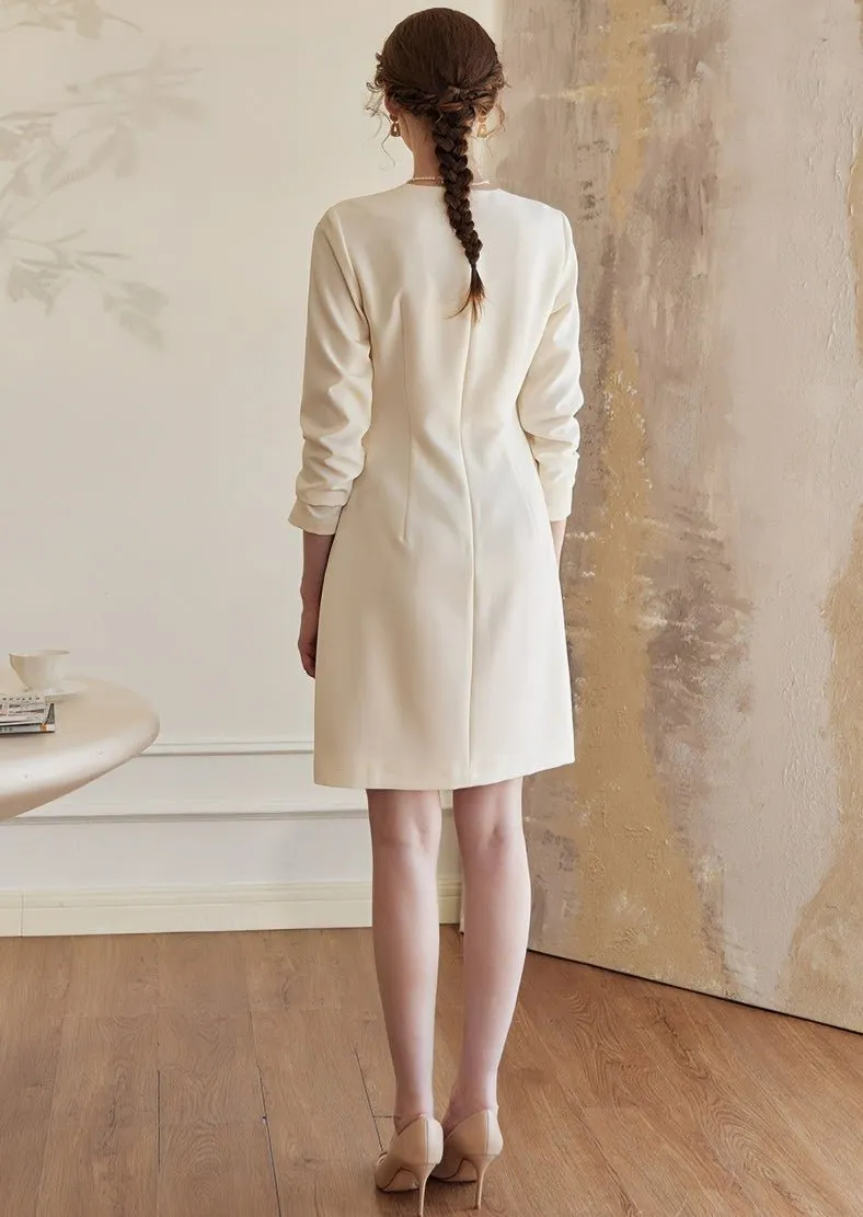 FRENCH FRAGRANCE OFF WHITE DRESS