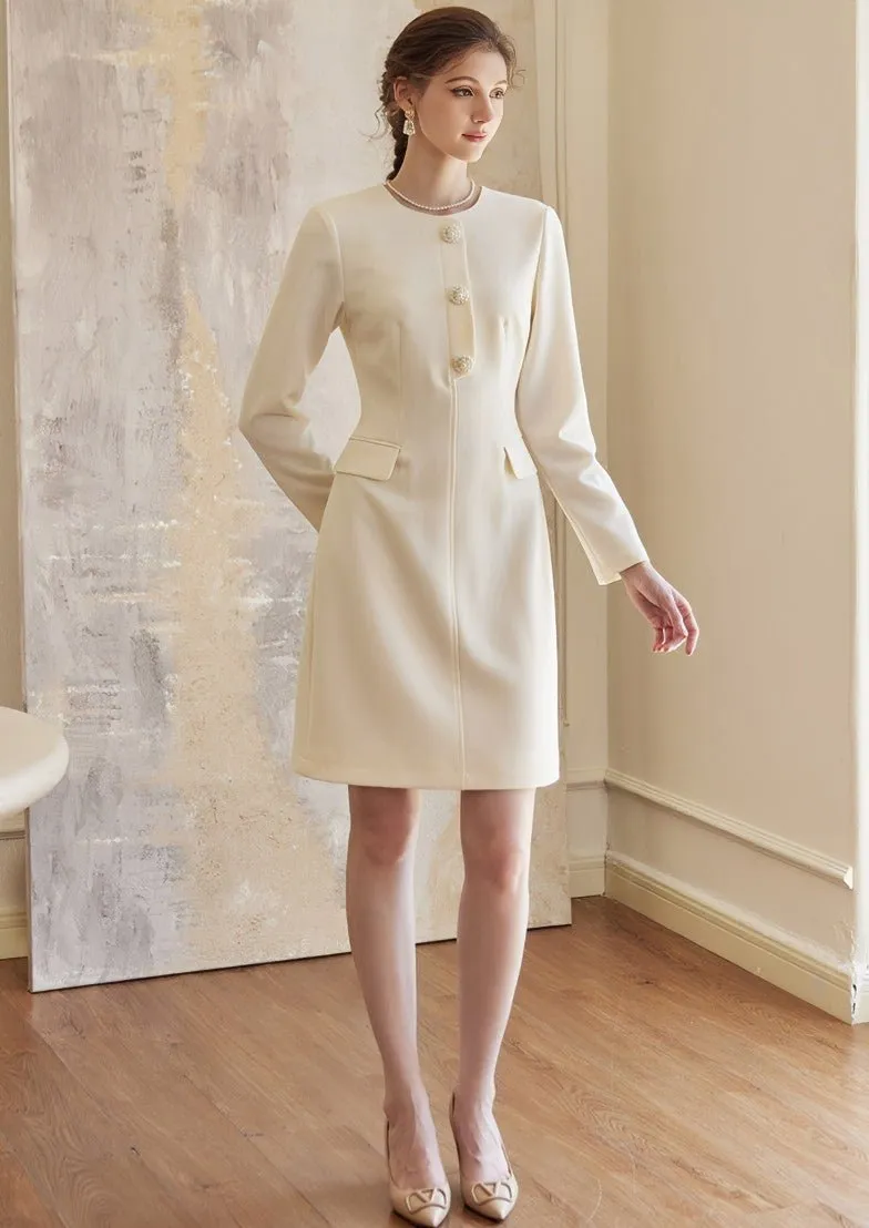 FRENCH FRAGRANCE OFF WHITE DRESS