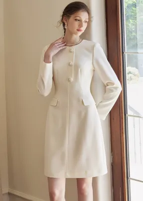 FRENCH FRAGRANCE OFF WHITE DRESS