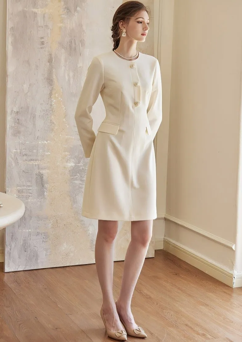 FRENCH FRAGRANCE OFF WHITE DRESS