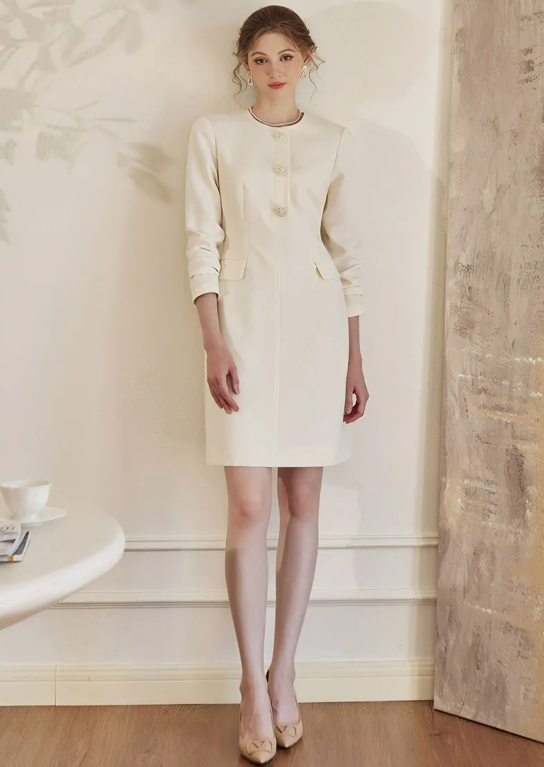 FRENCH FRAGRANCE OFF WHITE DRESS