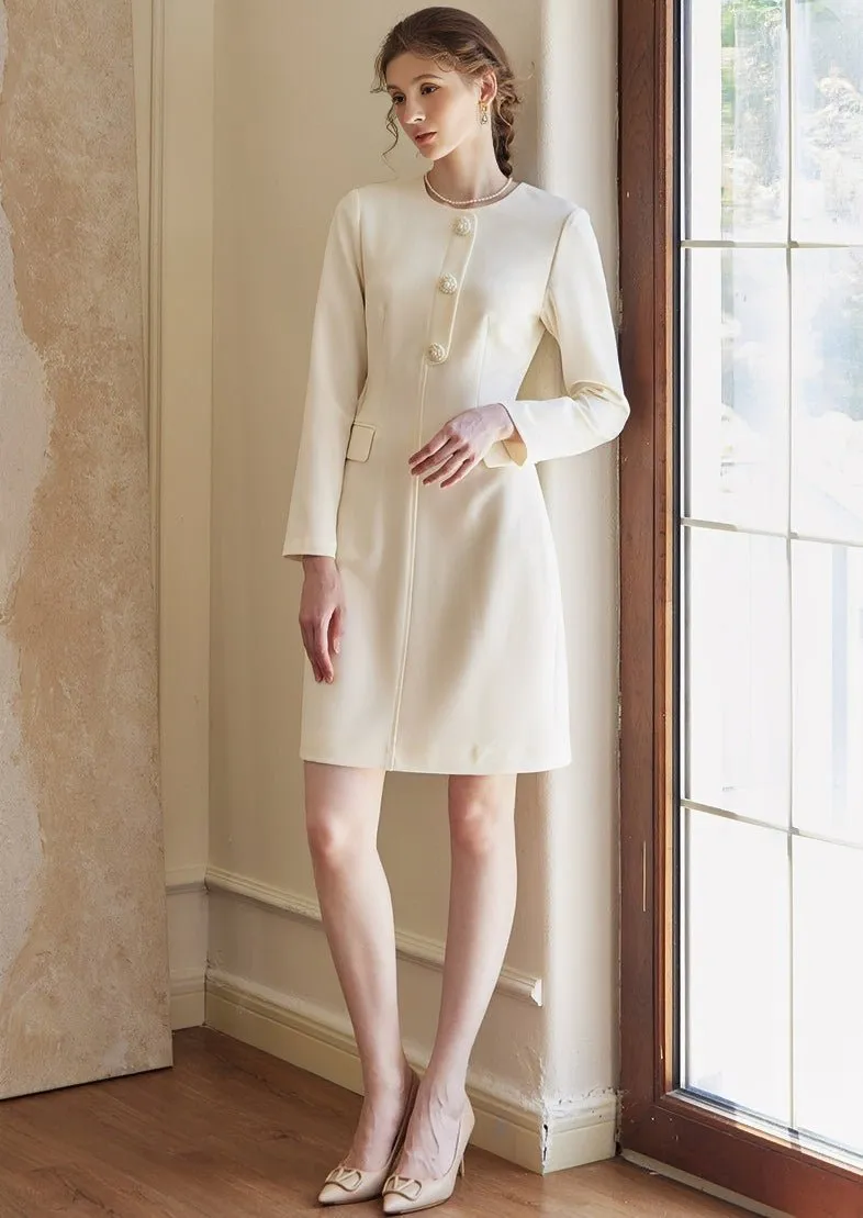 FRENCH FRAGRANCE OFF WHITE DRESS