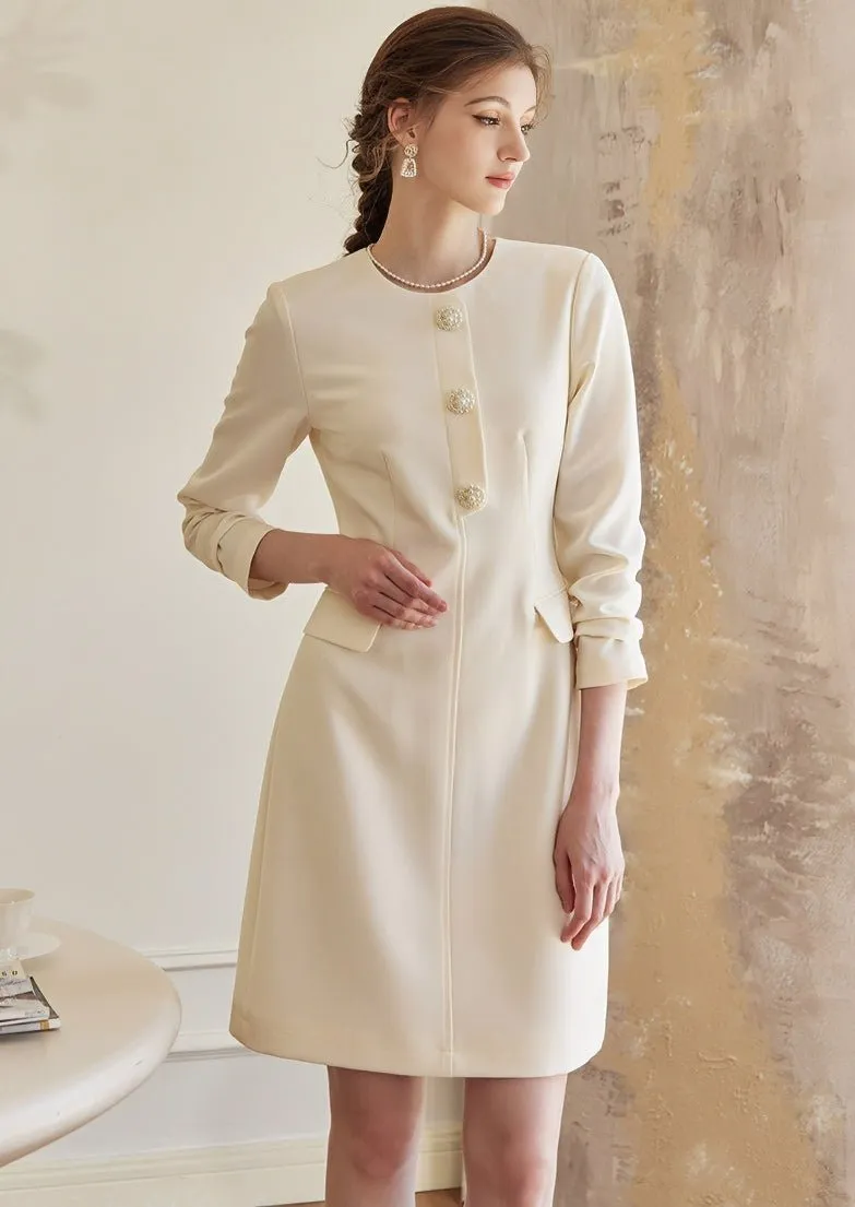 FRENCH FRAGRANCE OFF WHITE DRESS
