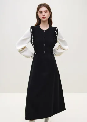 FRENCH STYLE KNIT TWO PIECE DRESS