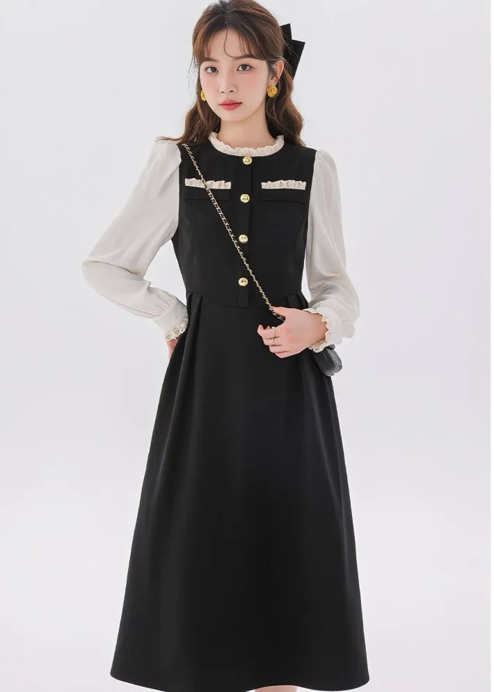 FRILL EDGE SWITCHING DRESS
