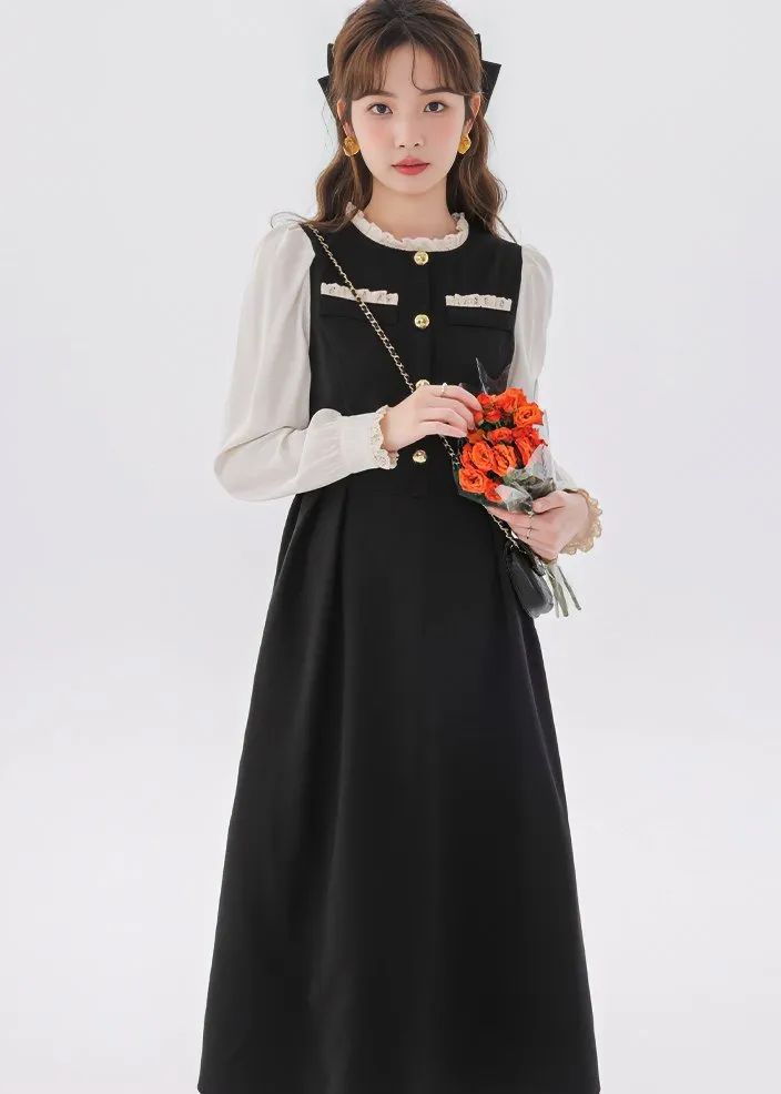 FRILL EDGE SWITCHING DRESS