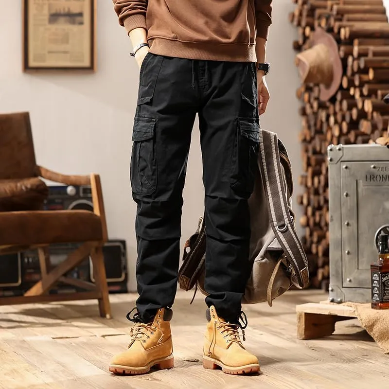G-STONE Men's Cargo Pants Large Pocket Cinched Drawstring Legs Fashion Relaxed Fit Hiking Trousers Outdoor Stretch Pant