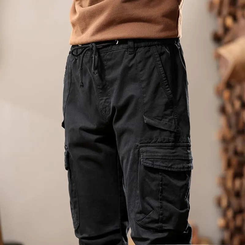 G-STONE Men's Cargo Pants Large Pocket Cinched Drawstring Legs Fashion Relaxed Fit Hiking Trousers Outdoor Stretch Pant