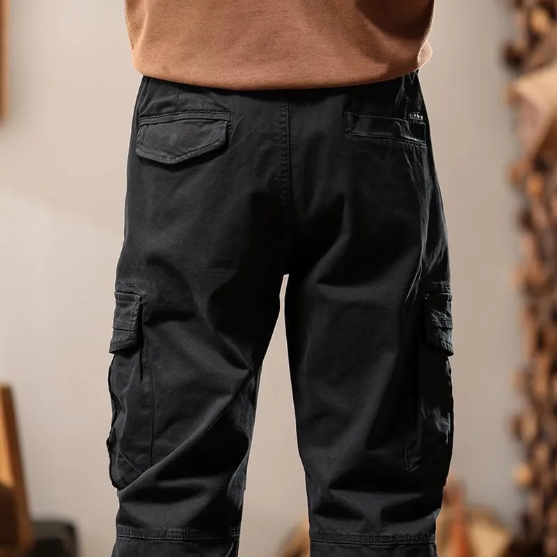G-STONE Men's Cargo Pants Large Pocket Cinched Drawstring Legs Fashion Relaxed Fit Hiking Trousers Outdoor Stretch Pant