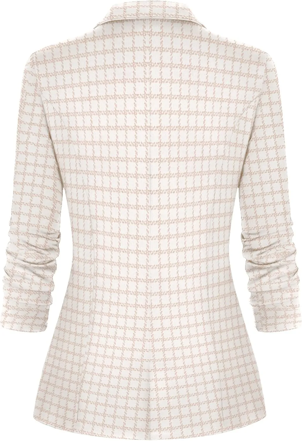 Genhoo Women's Long Sleeve Blazer Open Front Cardigan Jacket Work Office Blazer with Zipper Pockets S-3XL