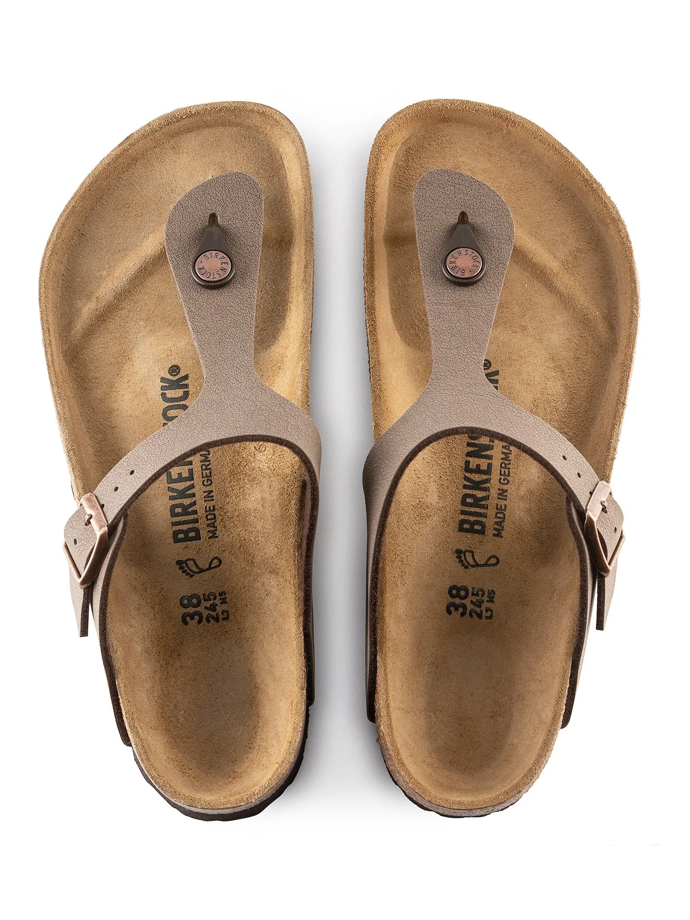 Gizeh Birkibuc Mocha Narrow Sandals