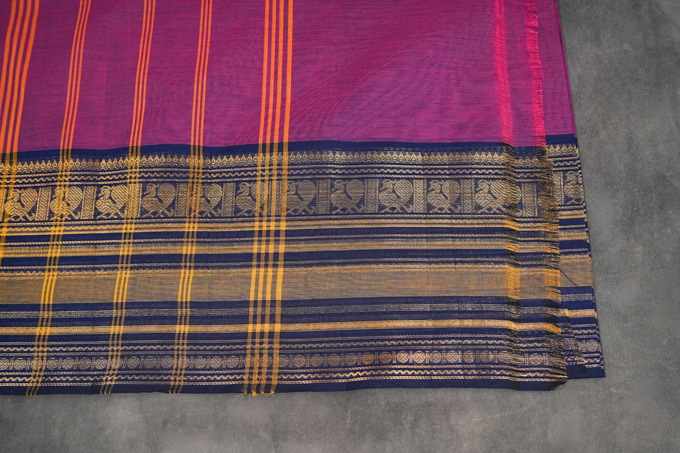 Handcrafted Pure Chettinad Cotton Saree for Elegant South Indian Style