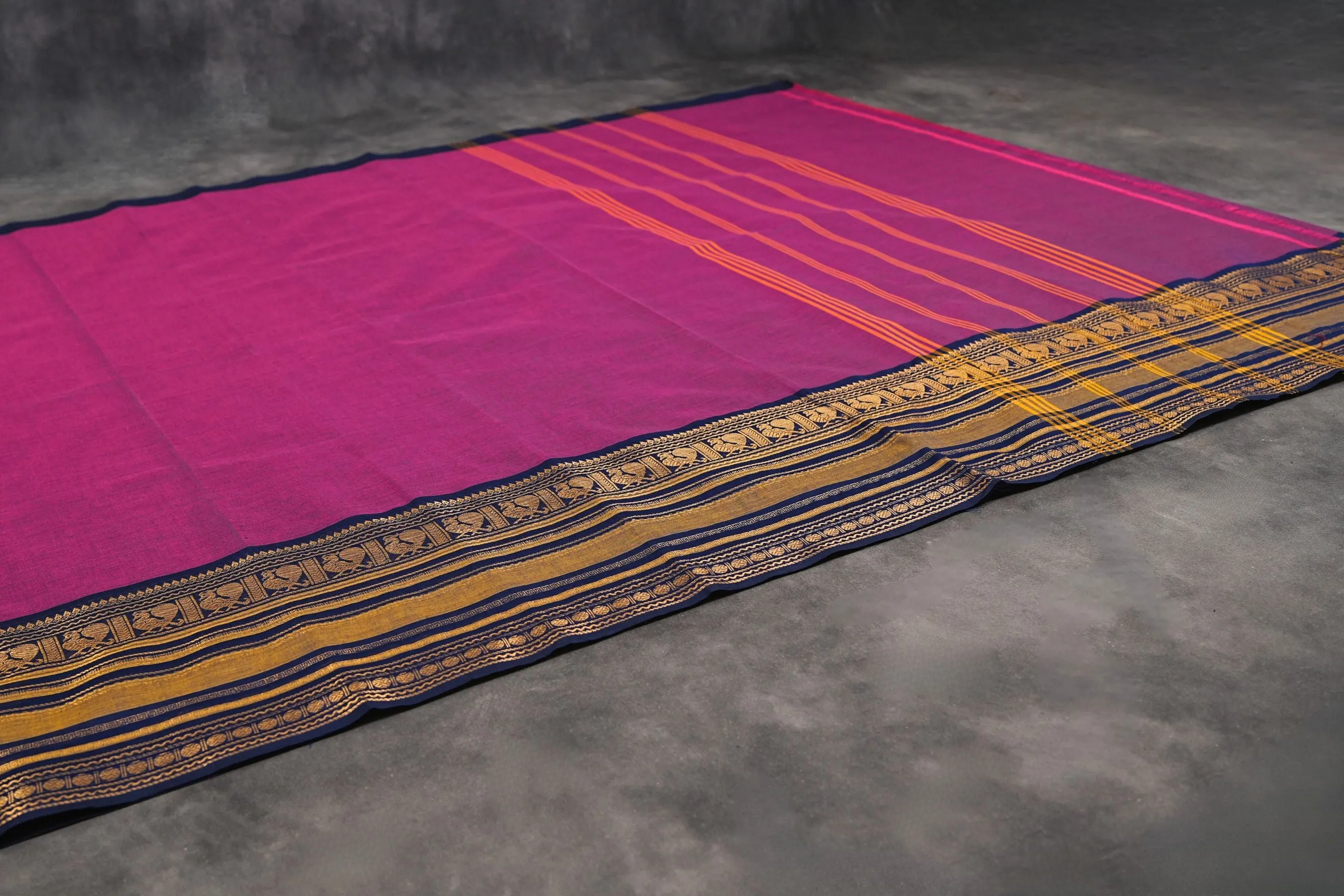 Handcrafted Pure Chettinad Cotton Saree for Elegant South Indian Style