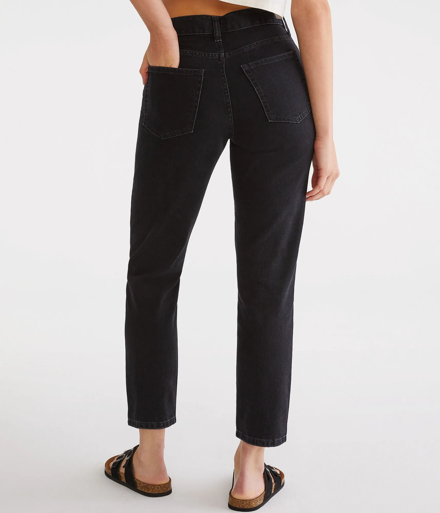 High-Rise Mom Next Gen Aeropostale Jeans, black