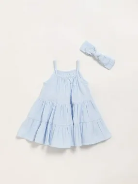 HOP Baby Blue Strappy Dress with Headband