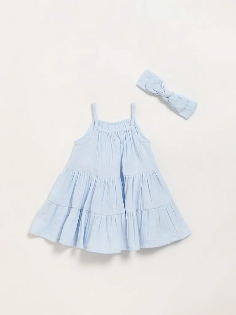 HOP Baby Blue Strappy Dress with Headband